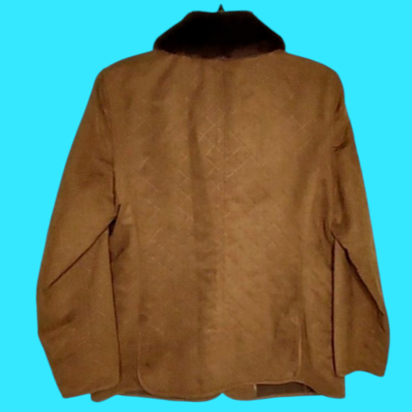 Chore Fall Coat Norton McNaughton Sz 10 Faux Fur Removable Collar Front Pockets - Picture 5 of 12